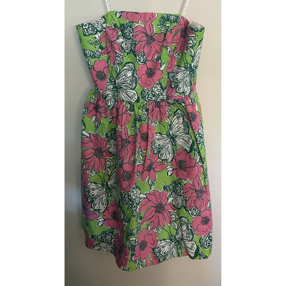 Lilly Pulitzer Dresses & Skirts - Lilly Pulitizer Womens Sz 4‎ Dress Bloomin Cacoonin Lottie Pink Butterfly Floral